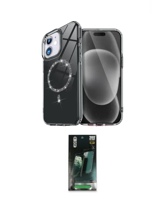 ieg™ iPhone 11 Kılıf Kıvılcım Form Prime - Şeffaf 360 Full Body Arka Koruyucu