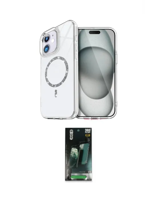 ieg™ iPhone 11 Kılıf Kıvılcım Form Prime - Şeffaf 360 Full Body Arka Koruyucu