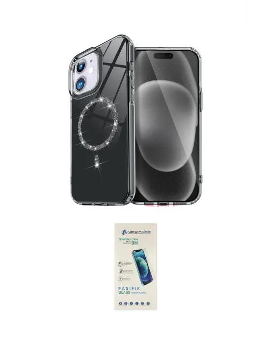 ieg™ iPhone 11 Kılıf Kıvılcım Form Prime - Şeffaf Pasifik Cam Ekran Koruyucu
