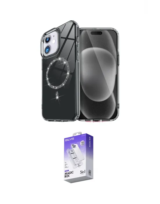 ieg™ iPhone 11 Kılıf Kıvılcım Form Prime - Siyah Bilvis 5in1 3D Magic Cam Ekran Koruyucu