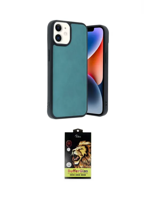 ieg™ iPhone 11 Kılıf Kıvılcım Işık Serisi - Siyah Buffer Cam Ekran Koruyucu