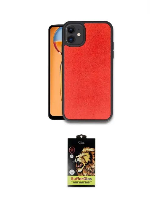 ieg™ iPhone 11 Kılıf Kıvılcım Işık Serisi - Siyah Buffer Cam Ekran Koruyucu