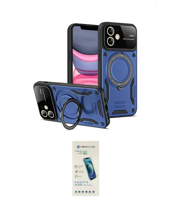 ieg™ iPhone 11 Kılıf Kıvılcım Modern Serisi - Şeffaf Pasifik Cam Ekran Koruyucu