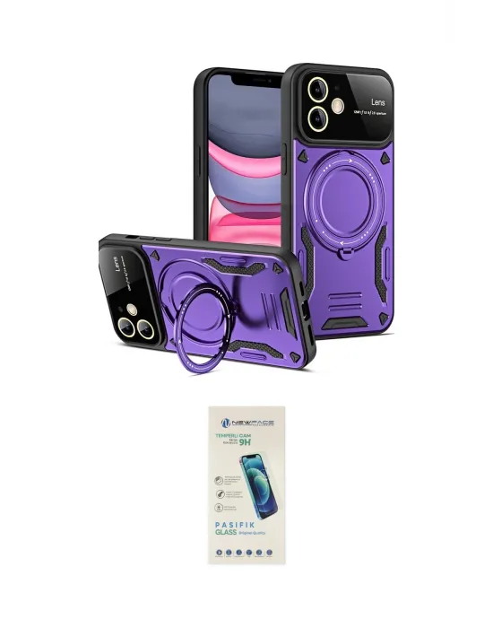 ieg™ iPhone 11 Kılıf Kıvılcım Modern Serisi - Şeffaf Pasifik Cam Ekran Koruyucu
