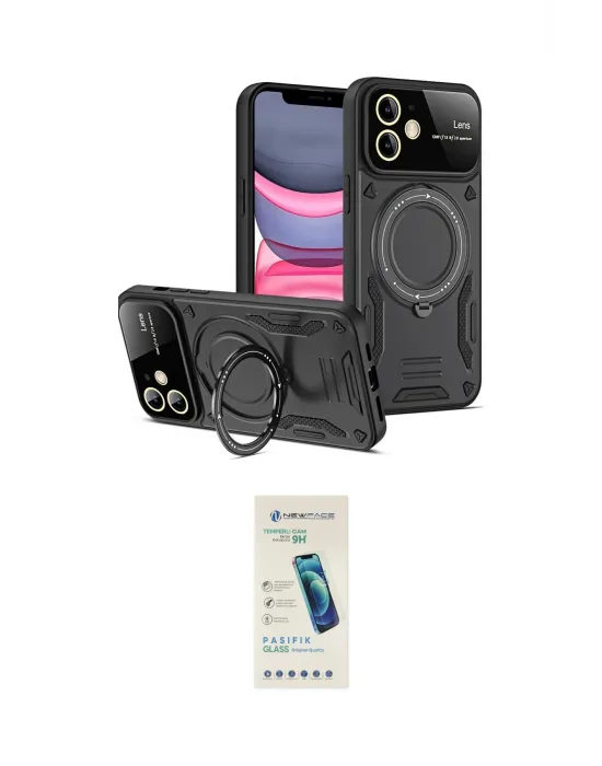 ieg™ iPhone 11 Kılıf Kıvılcım Modern Serisi - Şeffaf Pasifik Cam Ekran Koruyucu