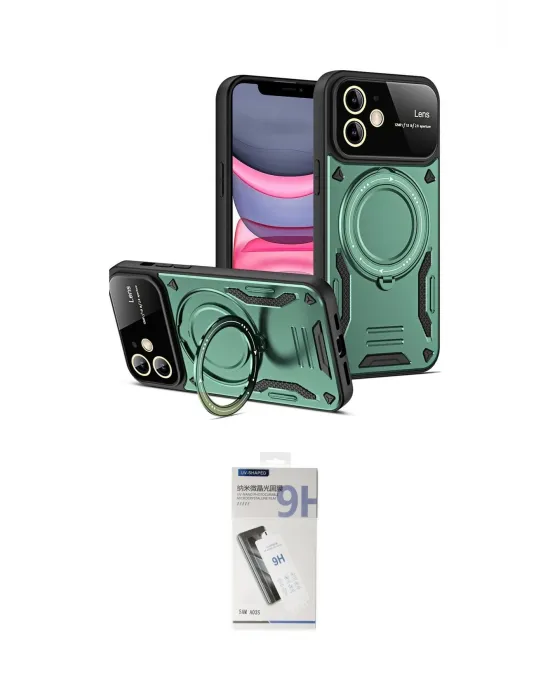 ieg™ iPhone 11 Kılıf Kıvılcım Modern Serisi - Şeffaf Uv Polymer Nano Ekran Koruyucu