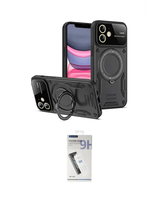 ieg™ iPhone 11 Kılıf Kıvılcım Modern Serisi - Şeffaf Uv Polymer Nano Ekran Koruyucu