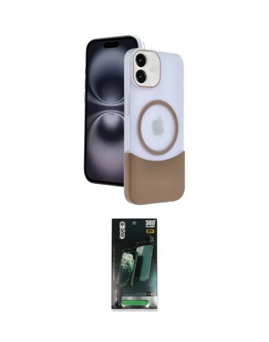 ieg™ iPhone 11 Kılıf Kozmos Form Özel Seri - Şeffaf 360 Full Body Arka Koruyucu