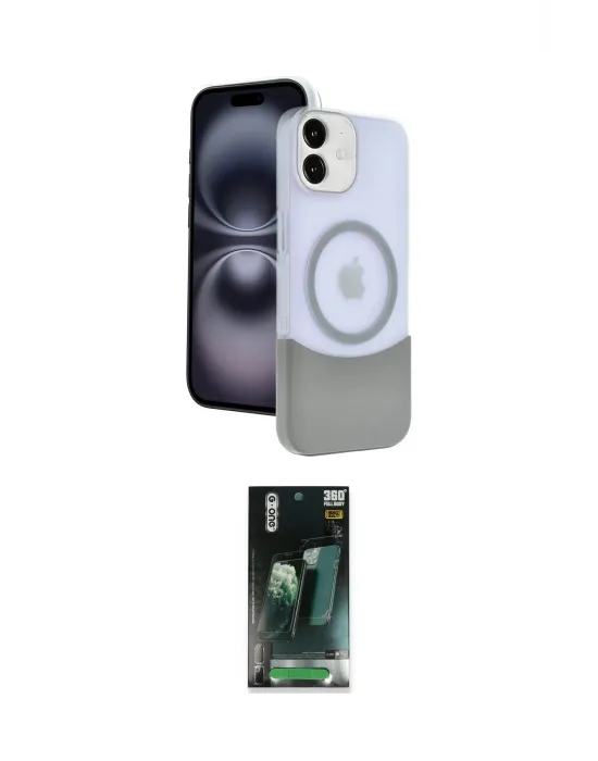 ieg™ iPhone 11 Kılıf Kozmos Form Özel Seri - Şeffaf 360 Full Body Arka Koruyucu