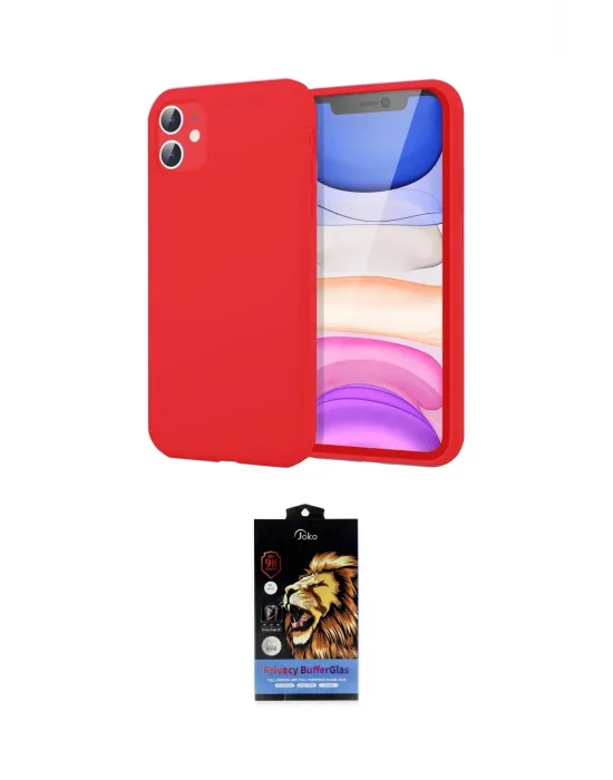 ieg™ iPhone 11 Kılıf Kozmos Yansıma Özel Seri - Siyah Buffer Hayalet Cam Ekran Koruyucu
