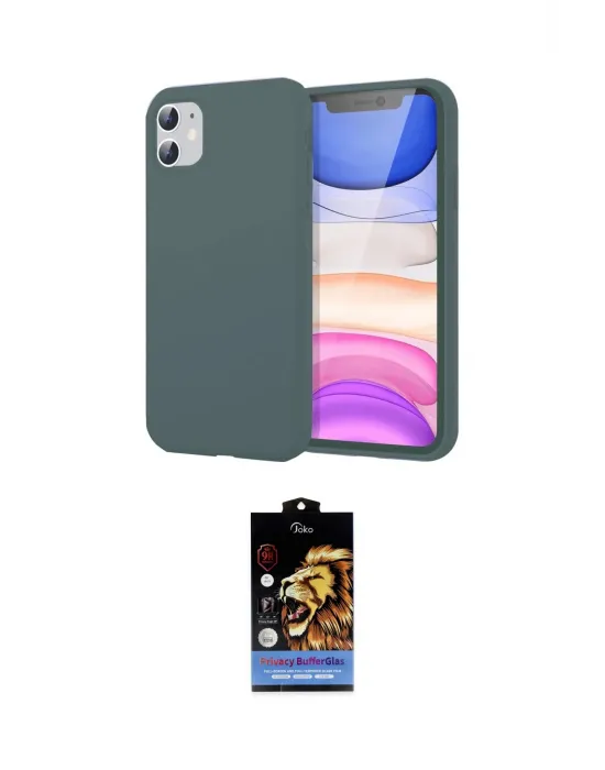 ieg™ iPhone 11 Kılıf Kozmos Yansıma Özel Seri - Siyah Buffer Hayalet Cam Ekran Koruyucu