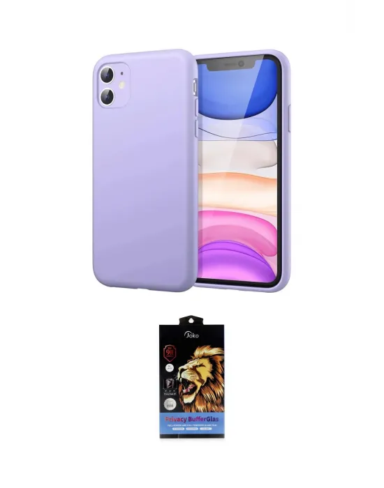 ieg™ iPhone 11 Kılıf Kozmos Yansıma Özel Seri - Siyah Buffer Hayalet Cam Ekran Koruyucu