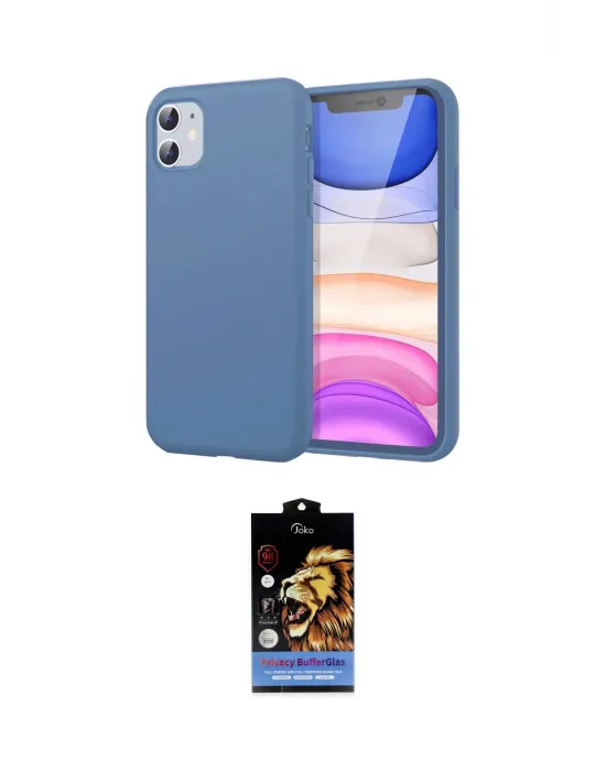 ieg™ iPhone 11 Kılıf Kozmos Yansıma Özel Seri - Siyah Buffer Hayalet Cam Ekran Koruyucu
