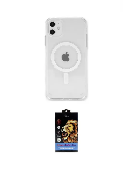 ieg™ iPhone 11 Kılıf Kutup Klasik Serisi - Siyah Buffer Hayalet Cam Ekran Koruyucu