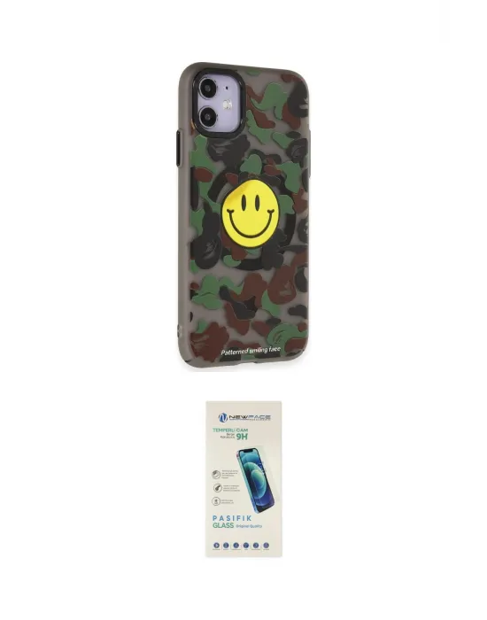ieg™ iPhone 11 Kılıf Nova Doku Koleksiyonu - Şeffaf Pasifik Cam Ekran Koruyucu