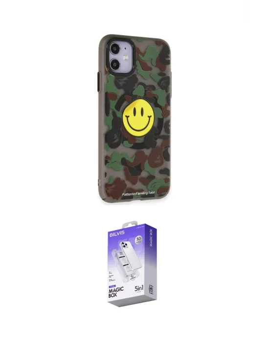 ieg™ iPhone 11 Kılıf Nova Doku Koleksiyonu - Siyah Bilvis 5in1 3D Magic Cam Ekran Koruyucu