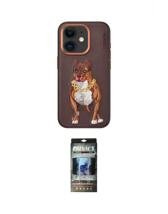 ieg™ iPhone 11 Kılıf Nova Form Koleksiyonu - Siyah 34D Hayalet Izgaralı Cam
