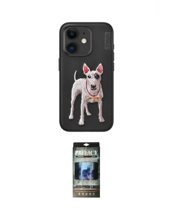 ieg™ iPhone 11 Kılıf Nova Form Koleksiyonu - Siyah 34D Hayalet Izgaralı Cam