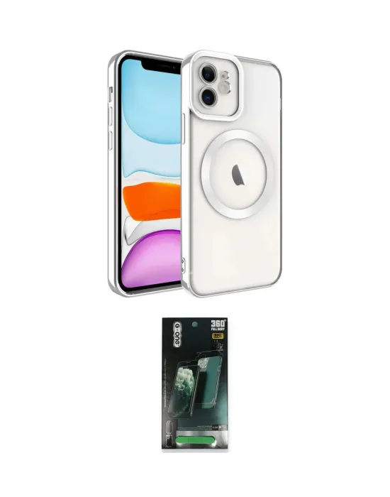ieg™ iPhone 11 Kılıf Nova Işık Özel Seri - Siyah 360 Mat Full Body Arka Koruyucu