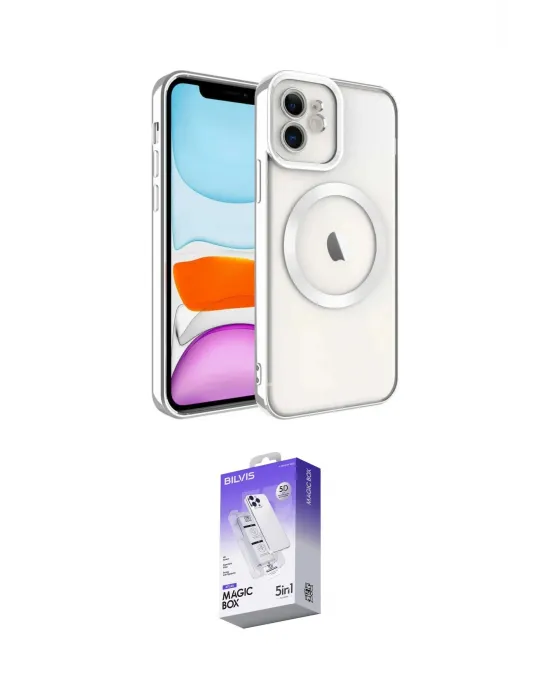 ieg™ iPhone 11 Kılıf Nova Işık Özel Seri - Siyah Bilvis 5in1 3D Magic Cam Ekran Koruyucu