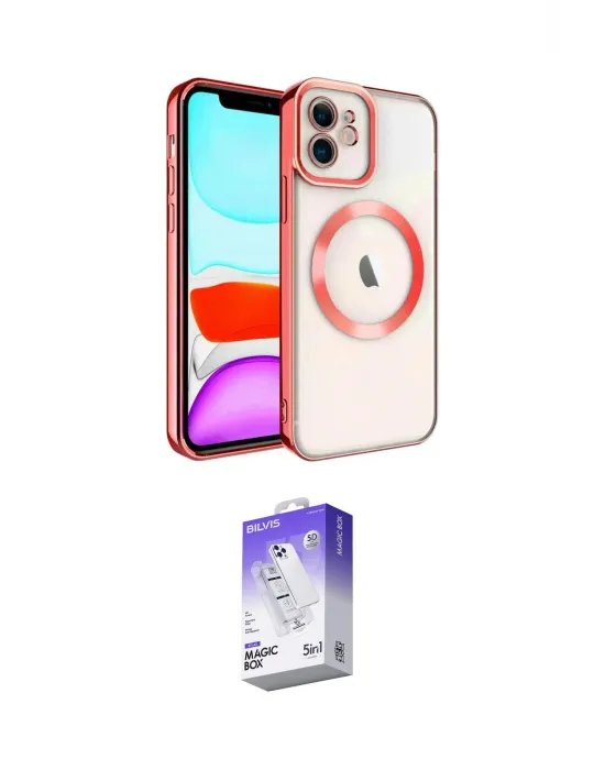 ieg™ iPhone 11 Kılıf Nova Işık Özel Seri - Siyah Bilvis 5in1 3D Magic Cam Ekran Koruyucu