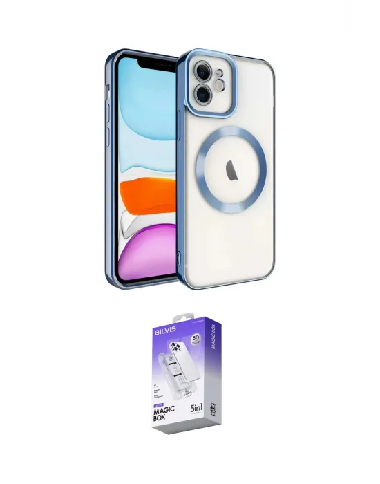 ieg™ iPhone 11 Kılıf Nova Işık Özel Seri - Siyah Bilvis 5in1 3D Magic Cam Ekran Koruyucu