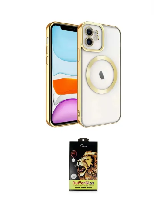 ieg™ iPhone 11 Kılıf Nova Işık Özel Seri - Siyah Buffer Cam Ekran Koruyucu