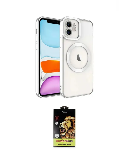 ieg™ iPhone 11 Kılıf Nova Işık Özel Seri - Siyah Buffer Cam Ekran Koruyucu