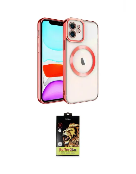 ieg™ iPhone 11 Kılıf Nova Işık Özel Seri - Siyah Buffer Cam Ekran Koruyucu