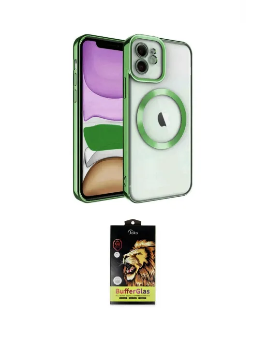 ieg™ iPhone 11 Kılıf Nova Işık Özel Seri - Siyah Buffer Cam Ekran Koruyucu