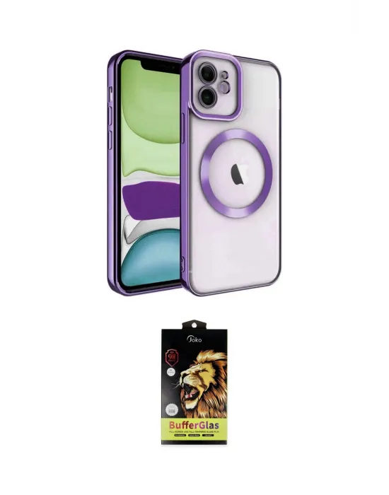 ieg™ iPhone 11 Kılıf Nova Işık Özel Seri - Siyah Buffer Cam Ekran Koruyucu