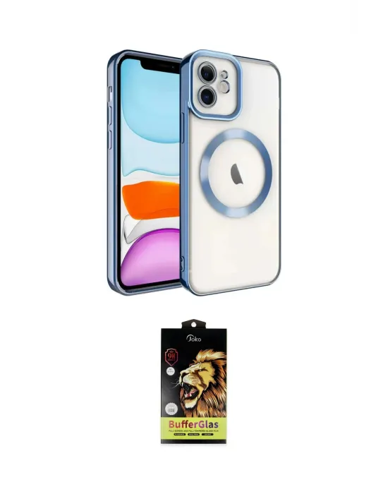 ieg™ iPhone 11 Kılıf Nova Işık Özel Seri - Siyah Buffer Cam Ekran Koruyucu