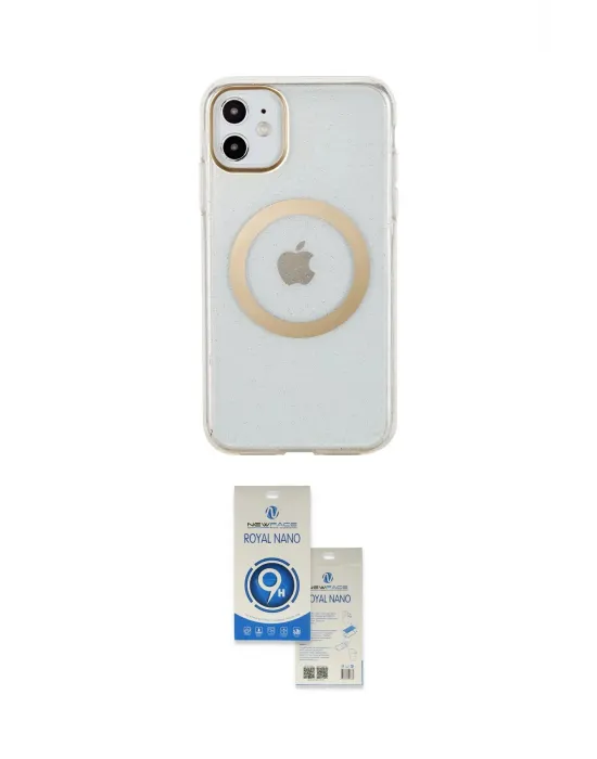 ieg™ iPhone 11 Kılıf Pusula Form - Şeffaf Royal Nano Ekran Koruyucu