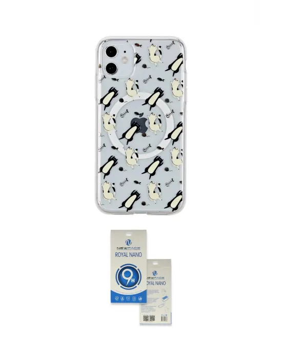 ieg™ iPhone 11 Kılıf Pusula Form - Şeffaf Royal Nano Ekran Koruyucu