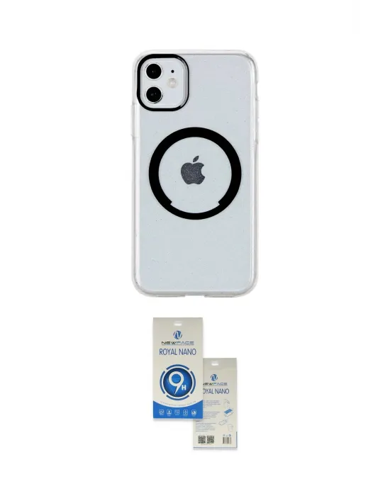 ieg™ iPhone 11 Kılıf Pusula Form - Şeffaf Royal Nano Ekran Koruyucu