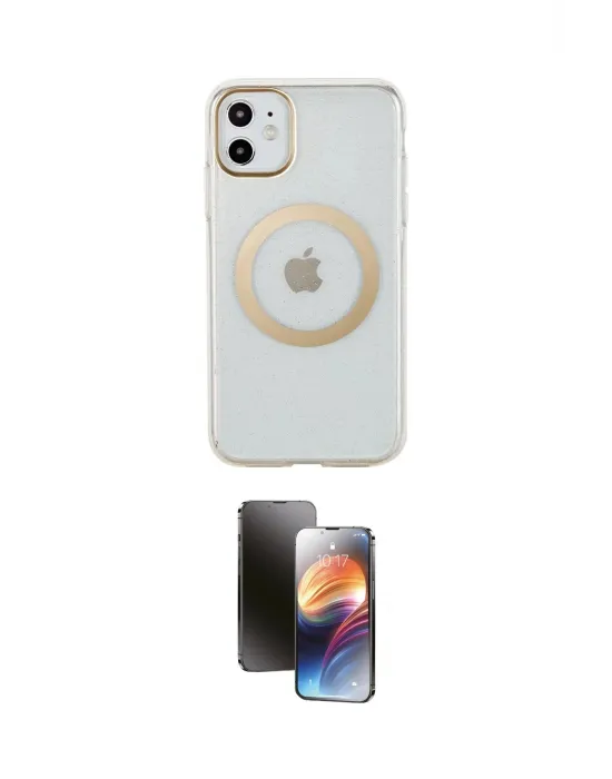 ieg™ iPhone 11 Kılıf Pusula Form - Siyah 3D Antistatik Mat Seramik Nano Ekran Koruyucu