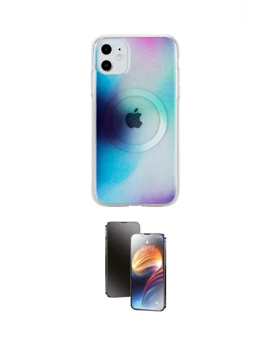ieg™ iPhone 11 Kılıf Pusula Form - Siyah 3D Antistatik Mat Seramik Nano Ekran Koruyucu