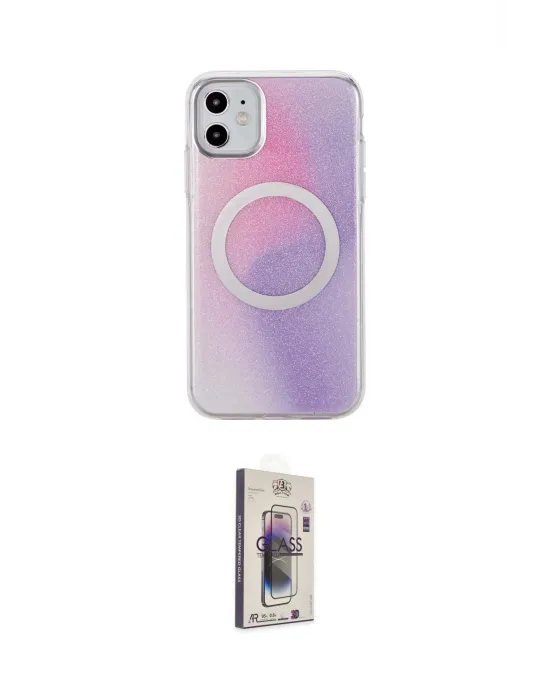 ieg™ iPhone 11 Kılıf Pusula Form - Siyah Bilvis 3D Cam Ekran Koruyucu
