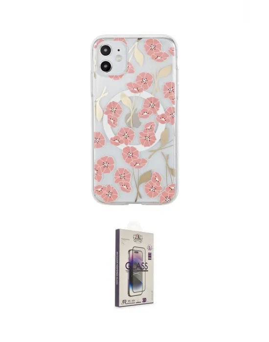 ieg™ iPhone 11 Kılıf Pusula Form - Siyah Bilvis 3D Cam Ekran Koruyucu