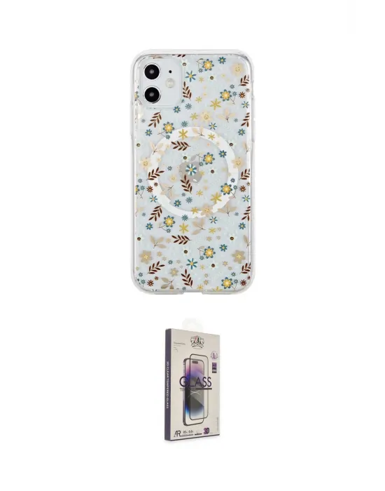 ieg™ iPhone 11 Kılıf Pusula Form - Siyah Bilvis 3D Cam Ekran Koruyucu