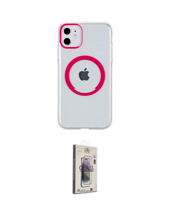 ieg™ iPhone 11 Kılıf Pusula Form - Siyah Bilvis 3D Cam Ekran Koruyucu