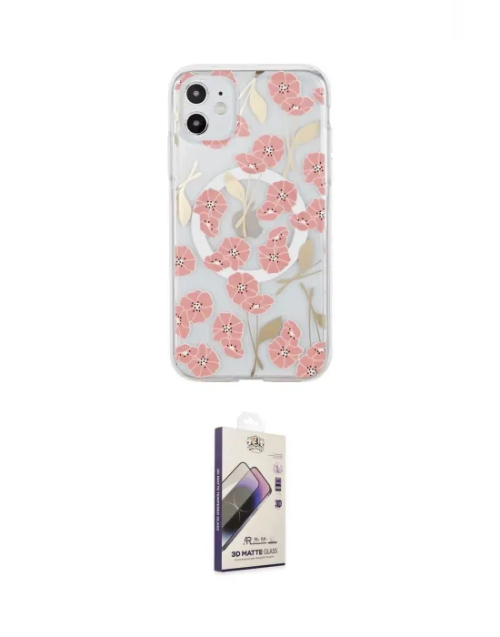 ieg™ iPhone 11 Kılıf Pusula Form - Siyah Bilvis 3D Mat Cam Ekran Koruyucu