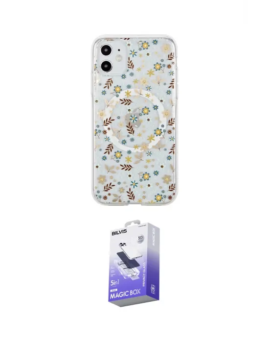 ieg™ iPhone 11 Kılıf Pusula Form - Siyah Bilvis 5in1 5D Magic Hayalet Cam Ekran Koruyucu