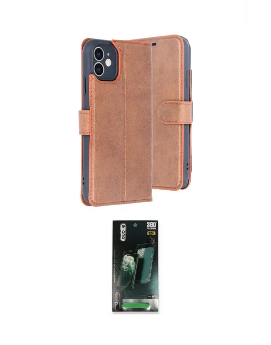 ieg™ iPhone 11 Kılıf Siluet Işık Serisi - Siyah 360 Mat Full Body Arka Koruyucu