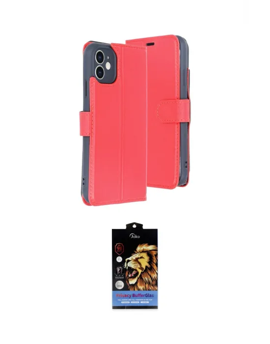 ieg™ iPhone 11 Kılıf Siluet Işık Serisi - Siyah Buffer Hayalet Cam Ekran Koruyucu