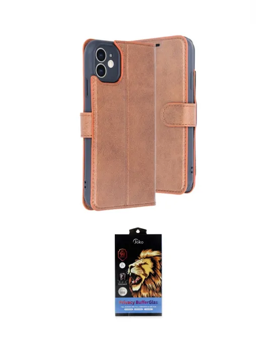 ieg™ iPhone 11 Kılıf Siluet Işık Serisi - Siyah Buffer Hayalet Cam Ekran Koruyucu