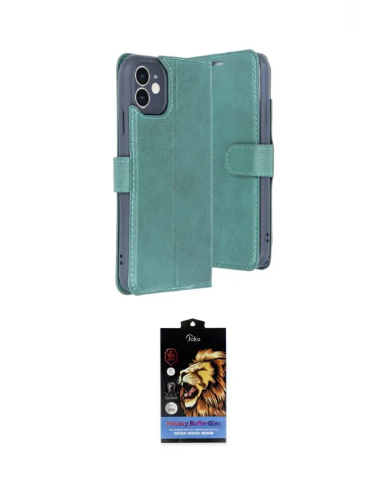 ieg™ iPhone 11 Kılıf Siluet Işık Serisi - Siyah Buffer Hayalet Cam Ekran Koruyucu