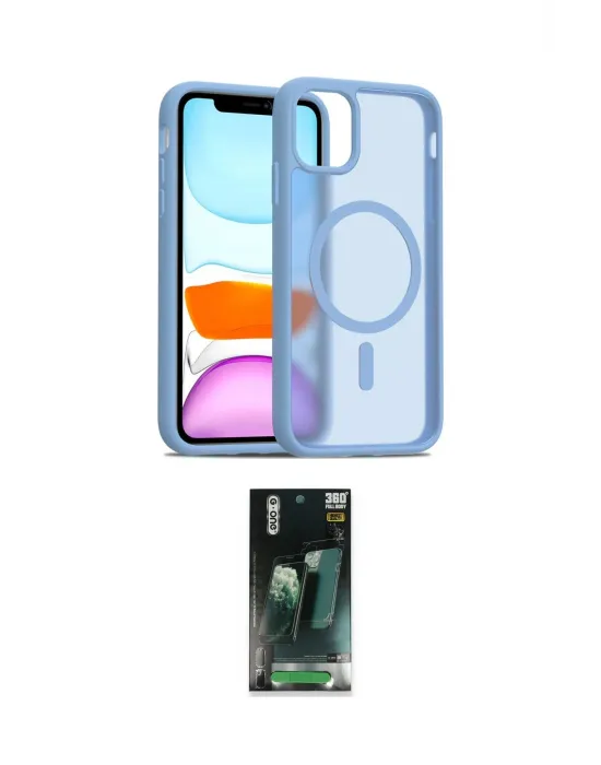 ieg™ iPhone 11 Kılıf Siluet Minimal Prime - Şeffaf 360 Full Body Arka Koruyucu