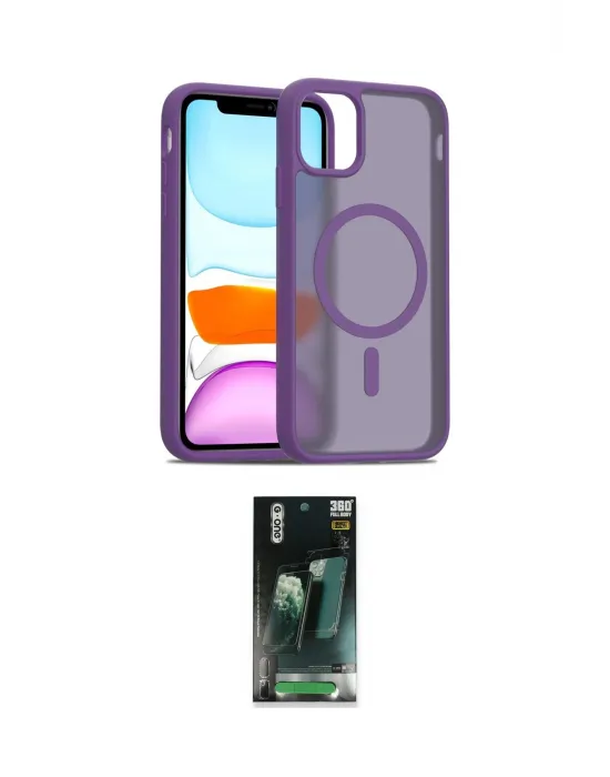 ieg™ iPhone 11 Kılıf Siluet Minimal Prime - Şeffaf 360 Full Body Arka Koruyucu