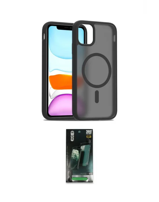 ieg™ iPhone 11 Kılıf Siluet Minimal Prime - Şeffaf 360 Full Body Arka Koruyucu